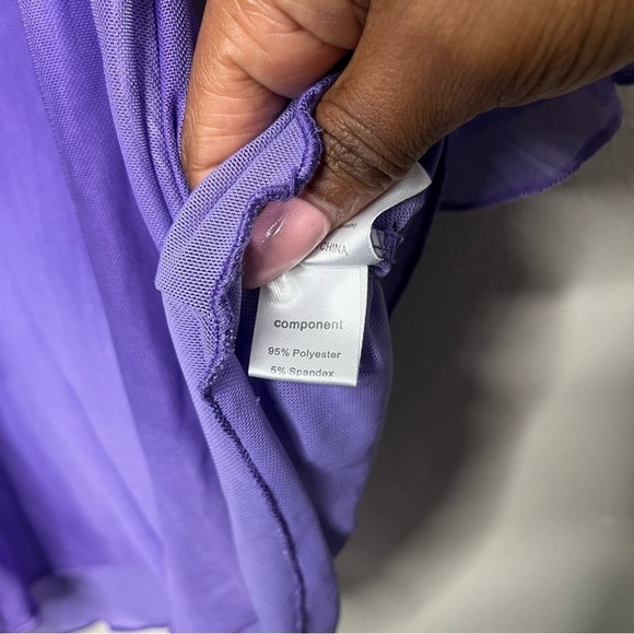 VTG y2k Timeson Women Top Medium Purple Fairy Mesh‎ Whimsical Layered Ethereal - Picture 8 of 11